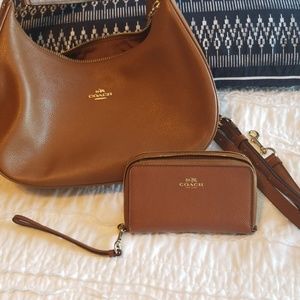 Coach hobo shoulder bag & wristlet